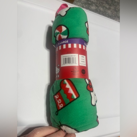 NWT Hello Kitty Ladies Sleep Pants Size Medium & XL. Green Christmas Design - Picture 5 of 8